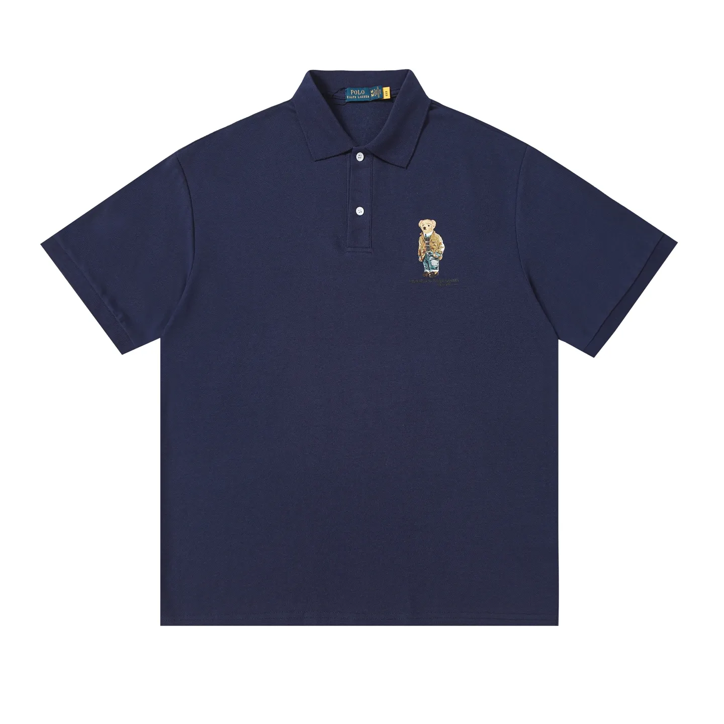 P156 Style number: A016 [Ralph Lauren classic bear print Polo shirt] ✅250 grams of fine cotton pique fabric, custom-woven and dyed threads ✅Original stickers Scan the QR code to enter the official website ✅Large version, loose and stylish, can wear up to 210 pounds Color: black, white, navy, blue, sky blue, dark gray, floral gray Size: S-XL